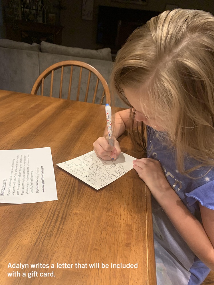 Adalyn writes a letter